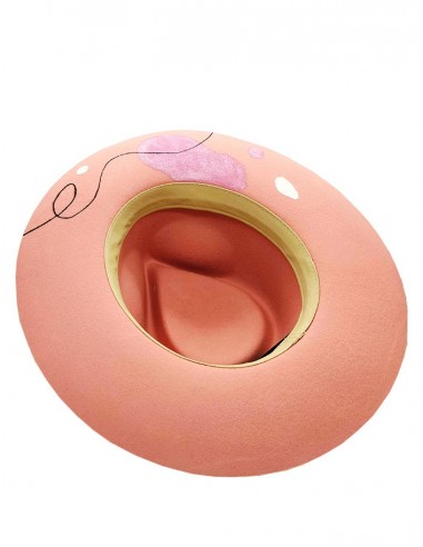 Customized felt fedora hat - abstract face