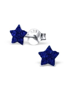 Blauer Stern Ohrringe - 925 Sterling Silber