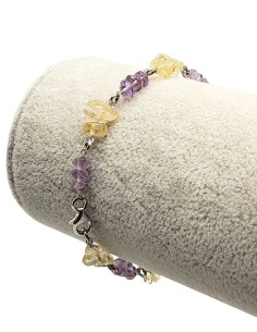925 silver bracelet in amethyst and citrine