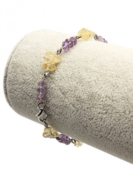 925 silver bracelet in amethyst and citrine