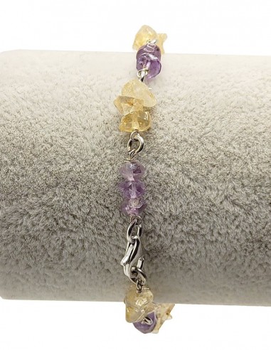 925 silver bracelet in amethyst and citrine