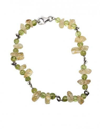 925er Silberarmband aus Citrin und Aventurin