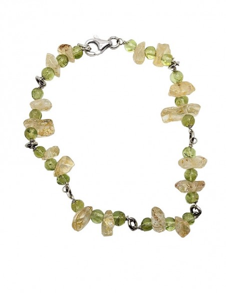 925er Silberarmband aus Citrin und Aventurin