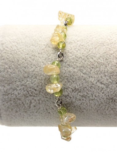 Bracelet argent 925 en citrine et aventurine