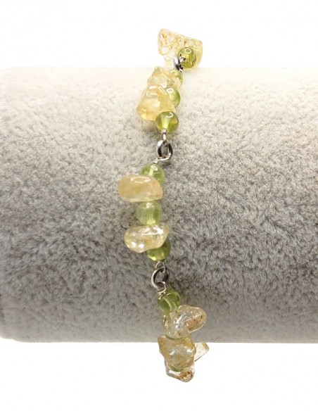 Bracelet argent 925 en citrine et aventurine