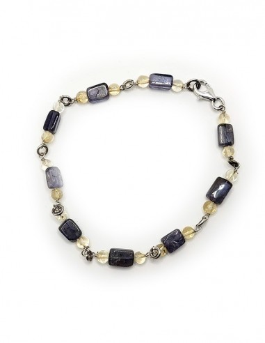 925 silver bracelet in citrine and tanzanite