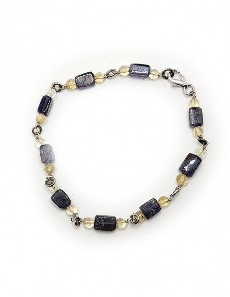 925 silver bracelet in citrine and tanzanite