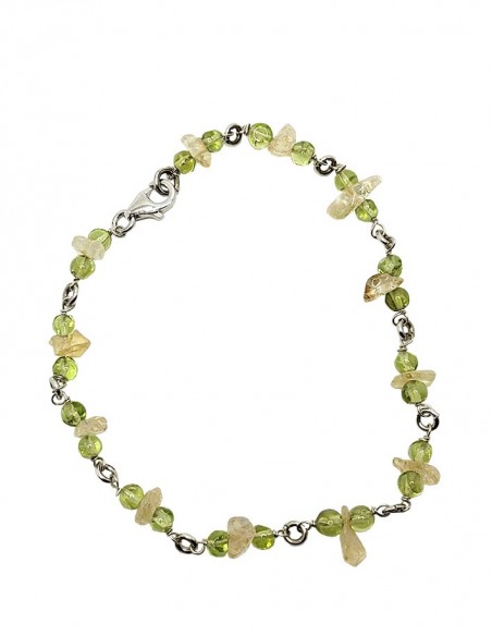 Bracelet argent 925 en citrine et aventurine - modèle 2