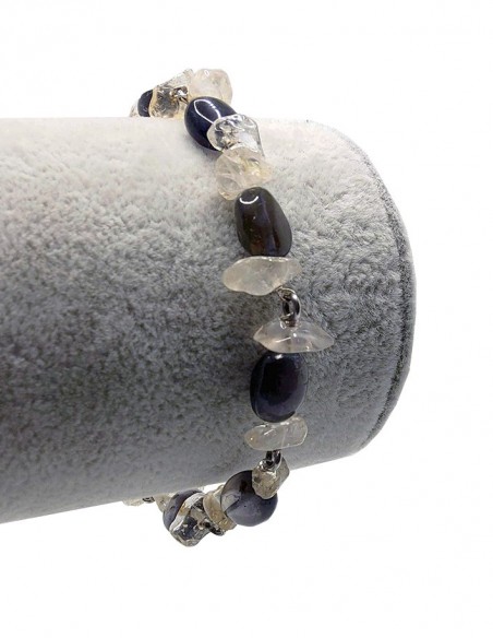 925 Sterling Zilver Bergkristal en Rookkwarts Armband