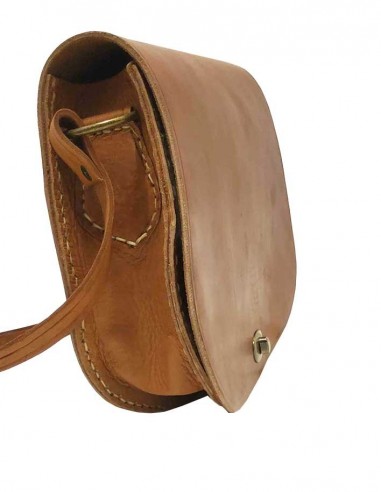 Rounded leather bag with metal clasp - 1