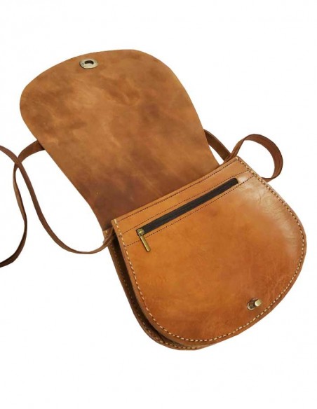 Abgerundete Ledertasche mit Metallverschluss - 2