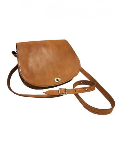 Sac Bandoulière en Cuir caramel Fait Main