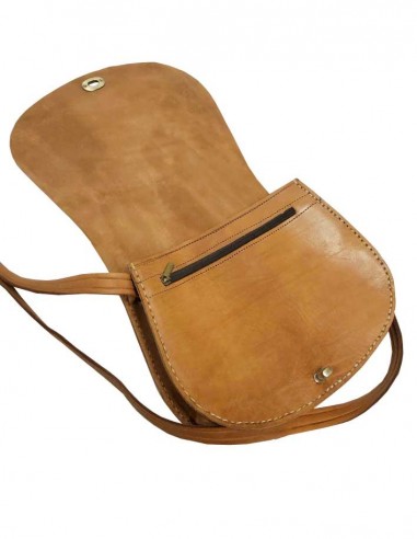 Sac Bandoulière en Cuir caramel Fait Main