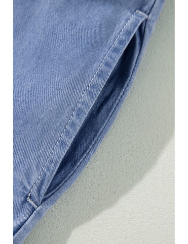 Myosotis Chambray Maxi-jurk met diepe V-hals – Elegantie