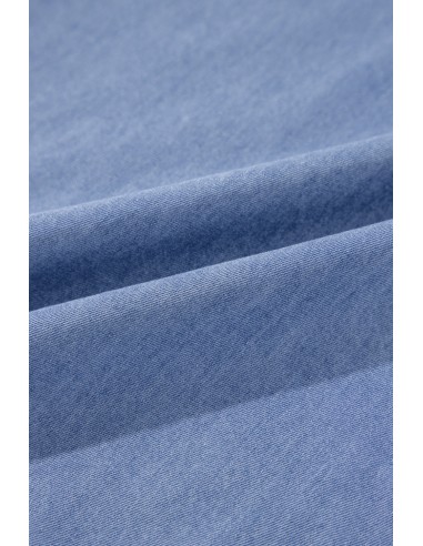 Myosotis Chambray Maxi-Kleid mit tiefem V-Ausschnitt – Eleganz