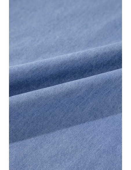 Myosotis Chambray Maxi-jurk met diepe V-hals – Elegantie