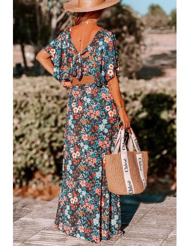 Boho Maxi Dress – Sky Blue Floral | Limited Edition