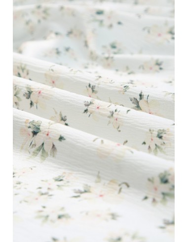 White Floral Maxi Dress - Shirred Bodice & Puff Sleeves