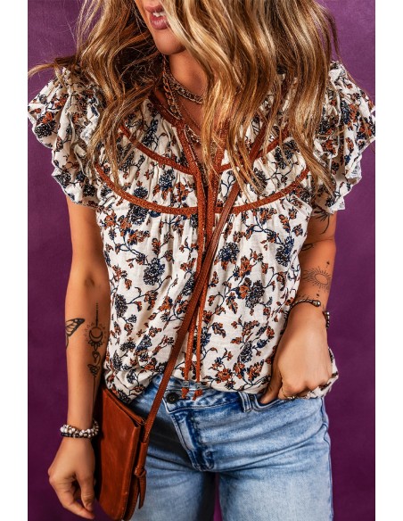 Blouse met Bloemenprint en Ruches – Boho-Chic Stijl