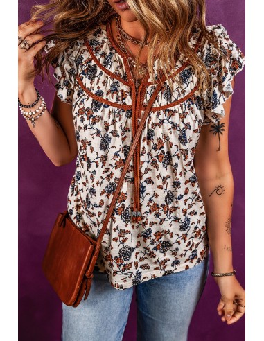 Blouse met Bloemenprint en Ruches – Boho-Chic Stijl