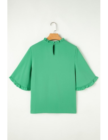 Green Round Neck and Half Sleeve Blouse – Chic and Casual
