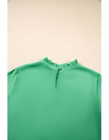 Green Round Neck and Half Sleeve Blouse – Chic and Casual