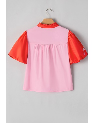 Schicke Bohème-Bluse mit Puffärmeln und floraler Stickerei