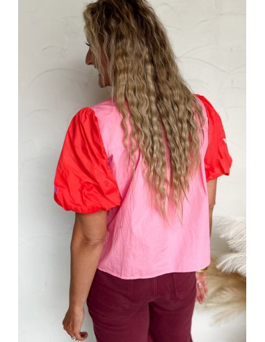 Schicke Bohème-Bluse mit Puffärmeln und floraler Stickerei