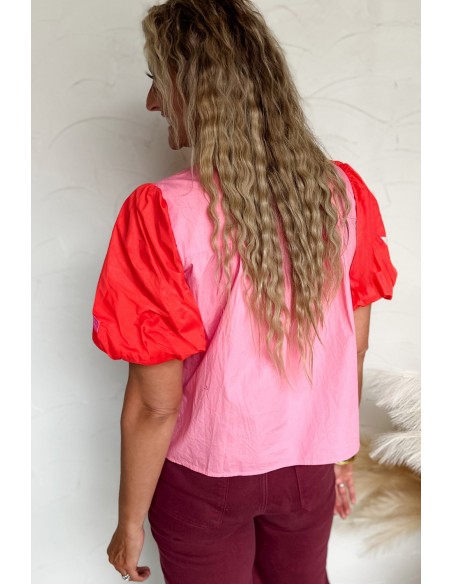 Chic Bohemian Blouse met Ballonmouwen en Bloemenborduurwerk