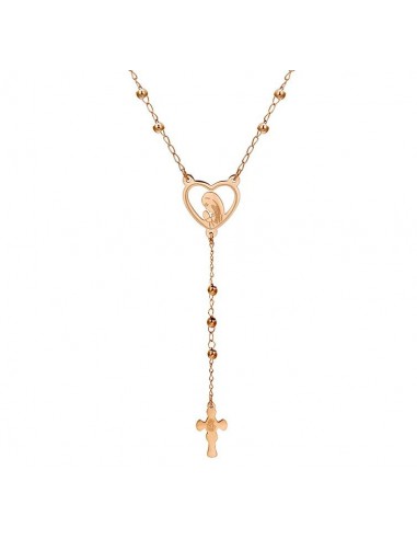 Chapelet acier inoxydable - couleur or rose