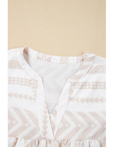 Chic Bohemian Blouse with Split V Neck – Elegance & Style