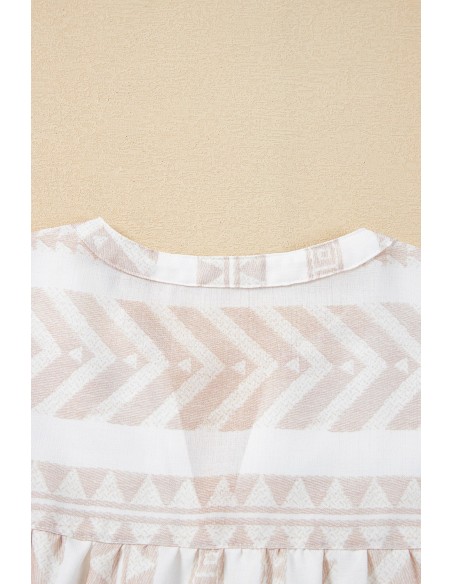 Blouse Chic Bohème à Col V Découpé – Élégance et Modernité