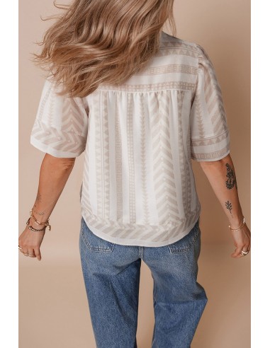 Chic Bohemian Blouse with Split V Neck – Elegance & Style