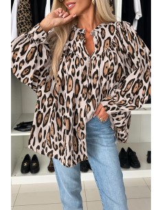 Oversize Luipaard Blouse met Ballonmouwen – Stijl & Comfort