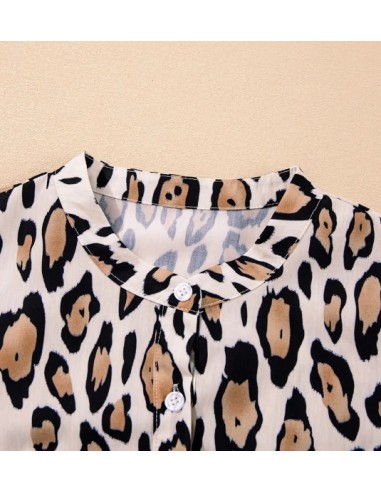 Blouse Léopard Oversize à Manches Ballon – Style et Confort