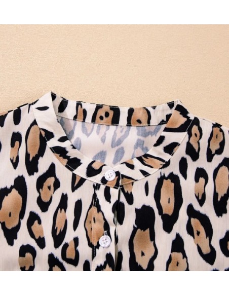 Oversize Luipaard Blouse met Ballonmouwen – Stijl & Comfort