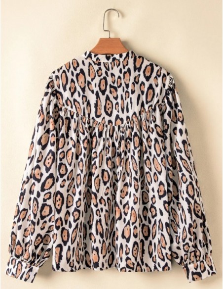 Oversize Luipaard Blouse met Ballonmouwen – Stijl & Comfort
