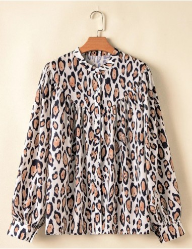 Oversized Leopard Blouse with Balloon Sleeves – Style & Comfort