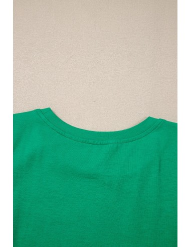 Dark Green Embroidered Flutter Sleeve Top – Elegant & Chic