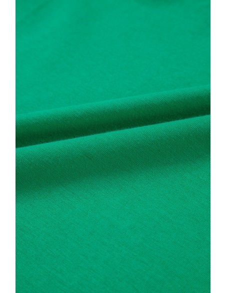 Top mit Volantärmeln und Stickerei in Dunkelgrün – Elegant & Chic