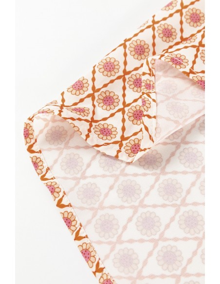 Buntes Boho-Blumenmuster Hemd mit Puffärmeln