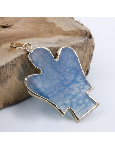 Pendant Angel Agate Stone - gold plated