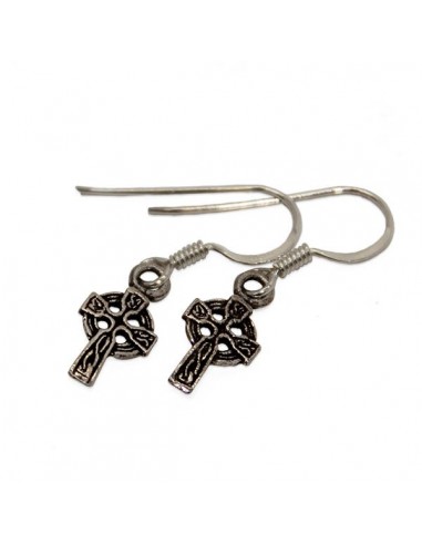Boucles d'oreilles croix celtique en argent 925