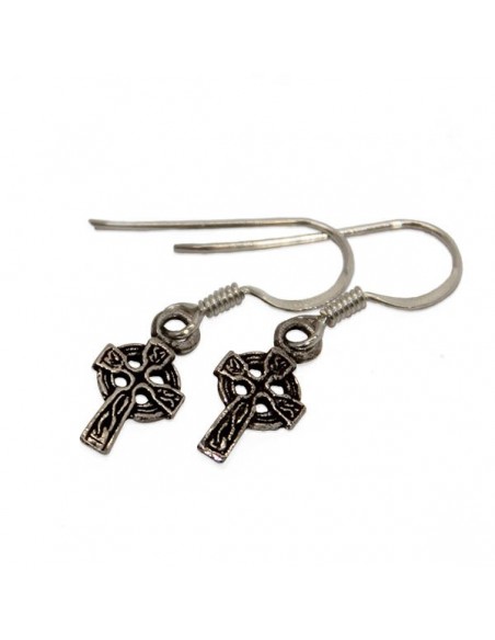 Boucles d'oreilles croix celtique en argent 925