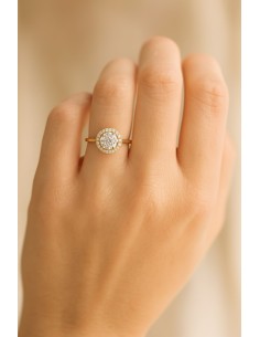 Solitärring mit Zirkonia aus 925er Silber vergoldet