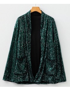 Smaragdgrüne Paillettenjacke – Lässig und elegant | Neue Kollektion