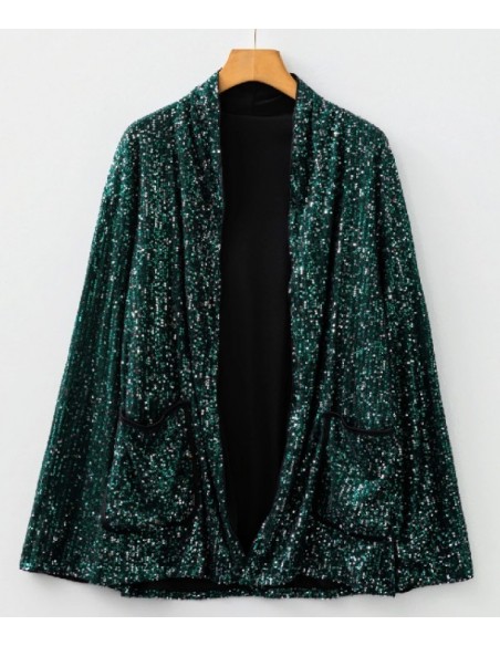 Smaragdgroen pailletjasje – Casual en chic | Nieuwe collectie