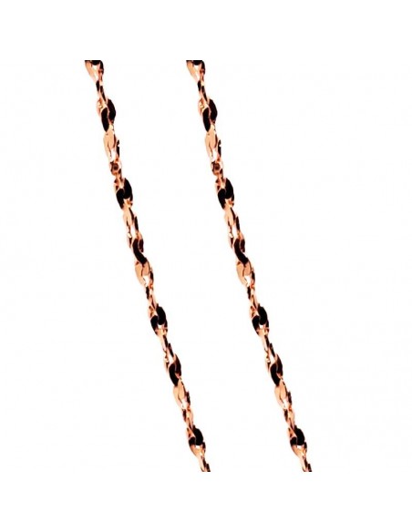 Chaine en argent 925 plaqué or rose maille fantaisie S - 45 cm