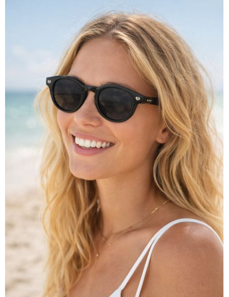 Black Polarized Sunglasses in Acetate – Vintage Style – CE Certified