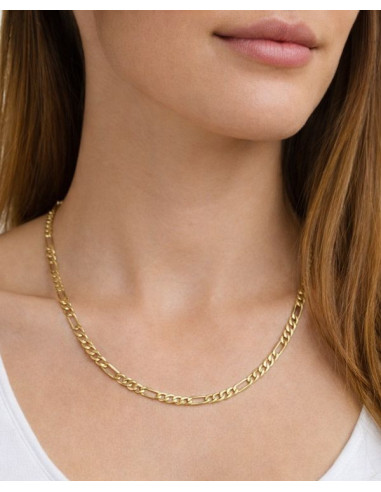 Figaro Chain 14K Gold Plated 50 cm – Hammered Wavy Links